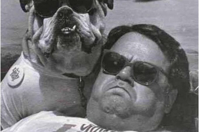 Dude looks like his bulldog